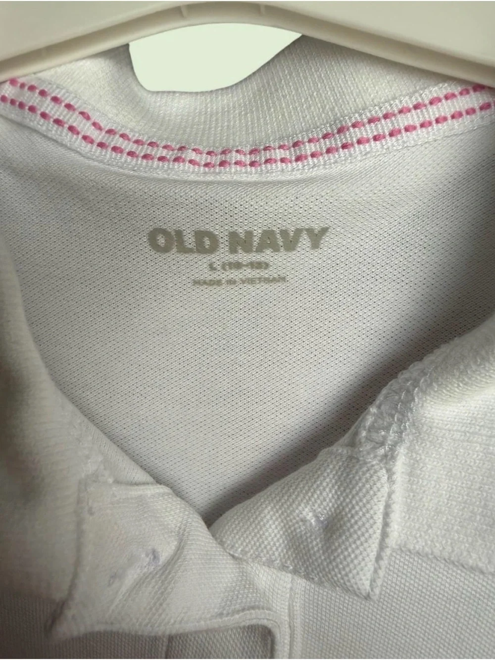 NWOT Old Navy White Youth Large Girls Polo Uniform Shirt 10/12